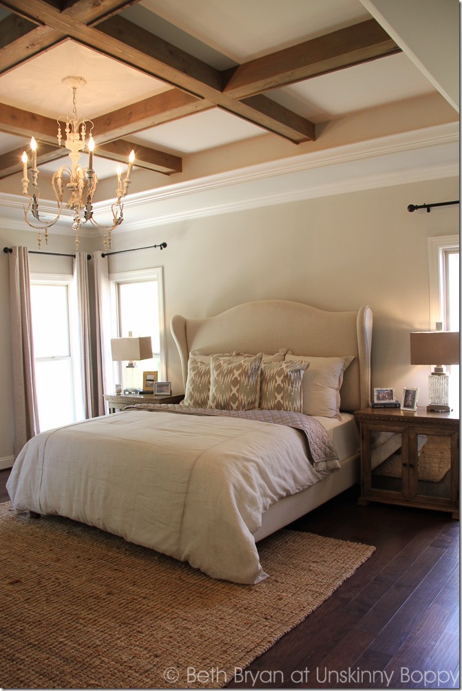 Wooden beams on bedroom ceiling. 2015 Birmingham Parade of Homes 