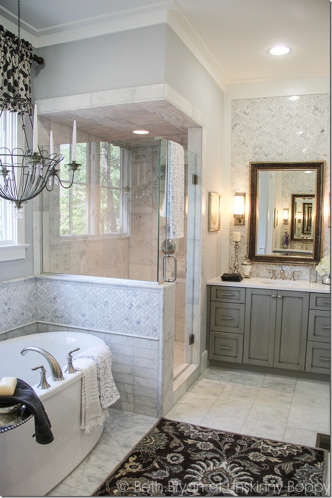 Love the tile behind the mirror. 2015 Birmingham Parade of Homes decorating Ideas. Built by Town Builders in Mt Laurel, Birmingham Alabama. 