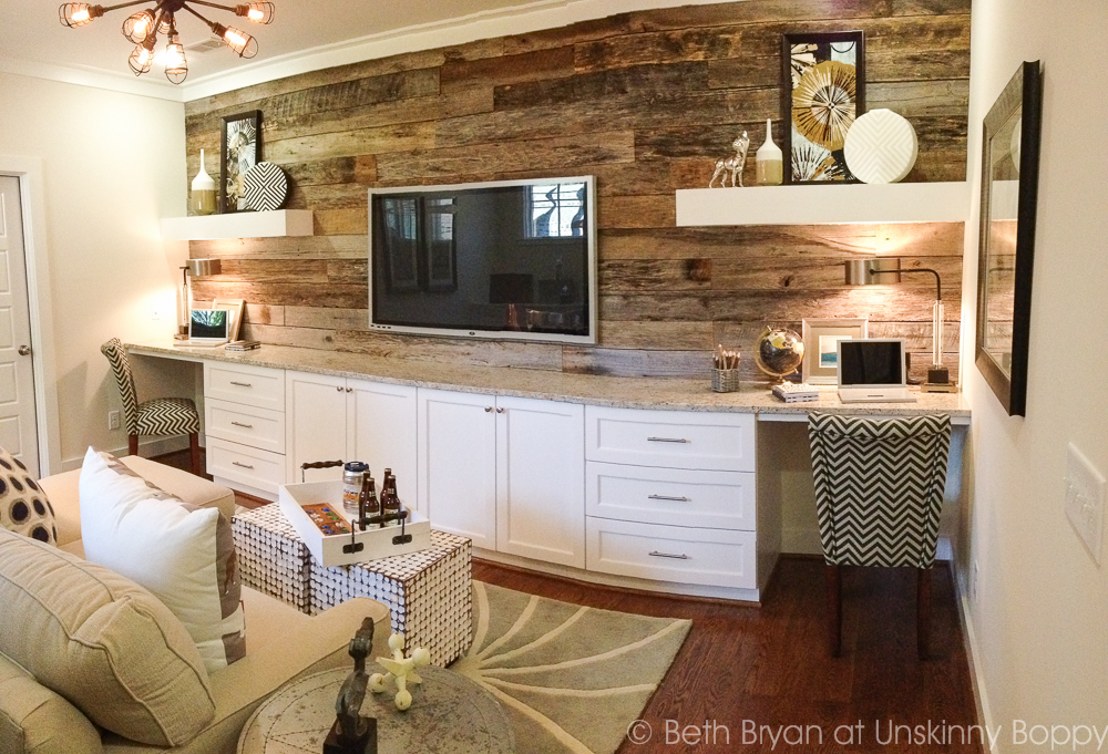 Reclaimed wood wall in Birmingham Parade of Homes Decor Ideas