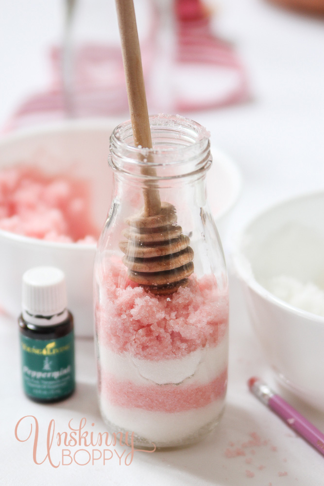 peppermint sugar scrub recipe with layers