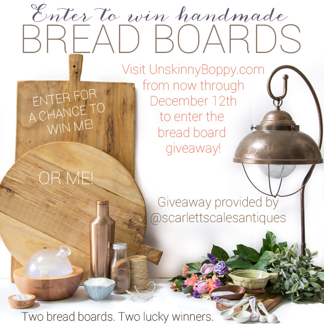 Handmade Bread Board giveaway