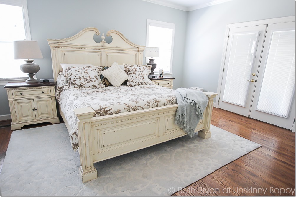 Pretty bedroom with Silver Sage paint