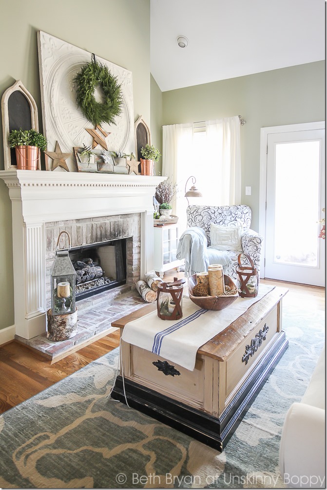 Gorgeous light-filled living room.  Love that unique coffee table.