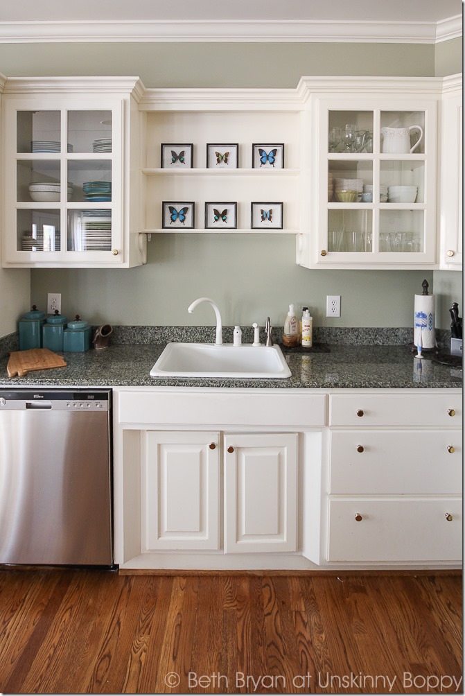 Love the butterfly collection above the sink