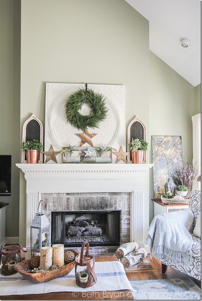 Vaulted ceilings with fireplace