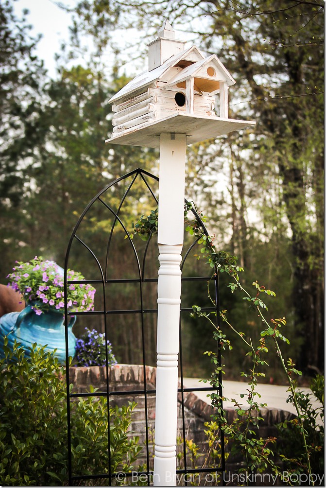 DIY birdhouse on a pole - DIY garden ideas | Cozy Spring Home Tour | www.unskinnyboppy.com