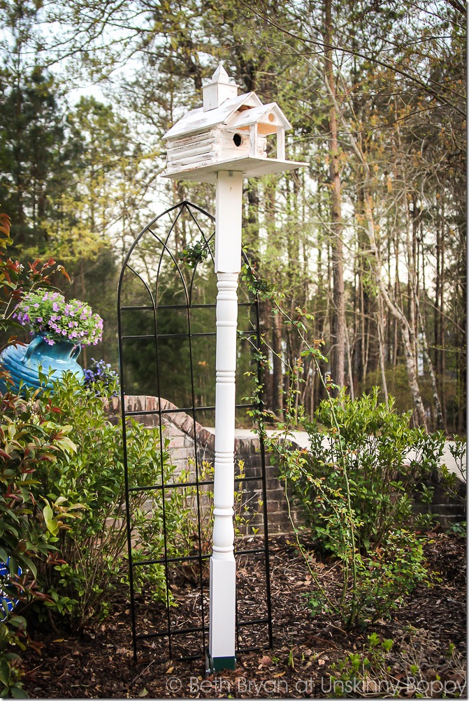 DIY birdhouse on a pole - DIY garden ideas | Cozy Spring Home Tour | www.unskinnyboppy.com