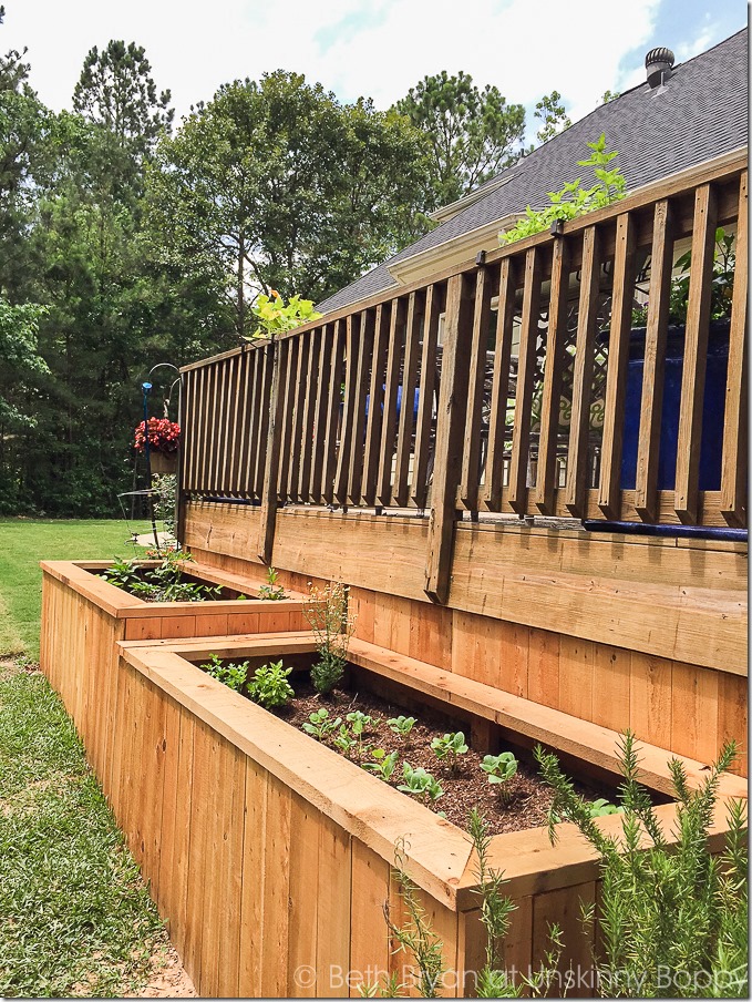 Backyard landscaping with raised garden beds-7