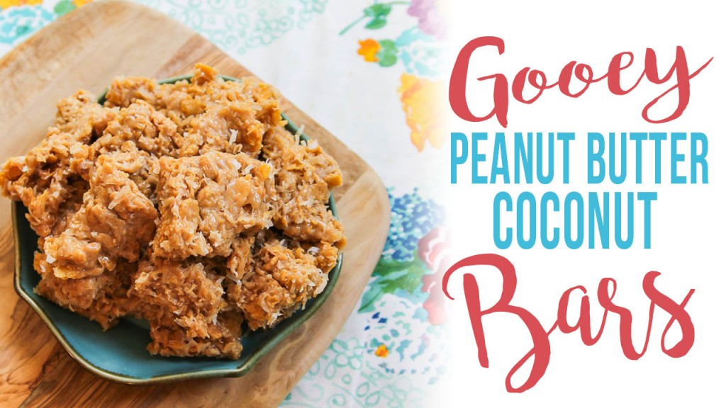 GOOEY PEANUT BUTTER COCONUT BARS