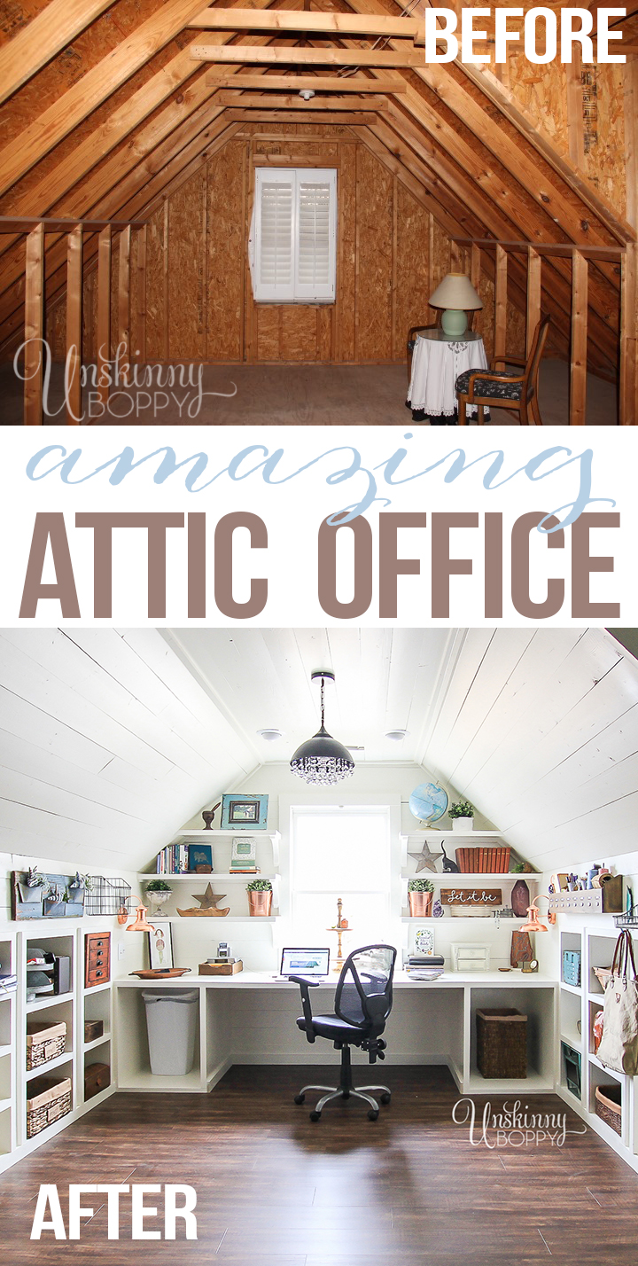 attic turned office renovation