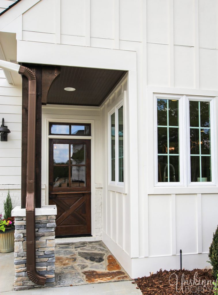 Back door on modern farmhouse