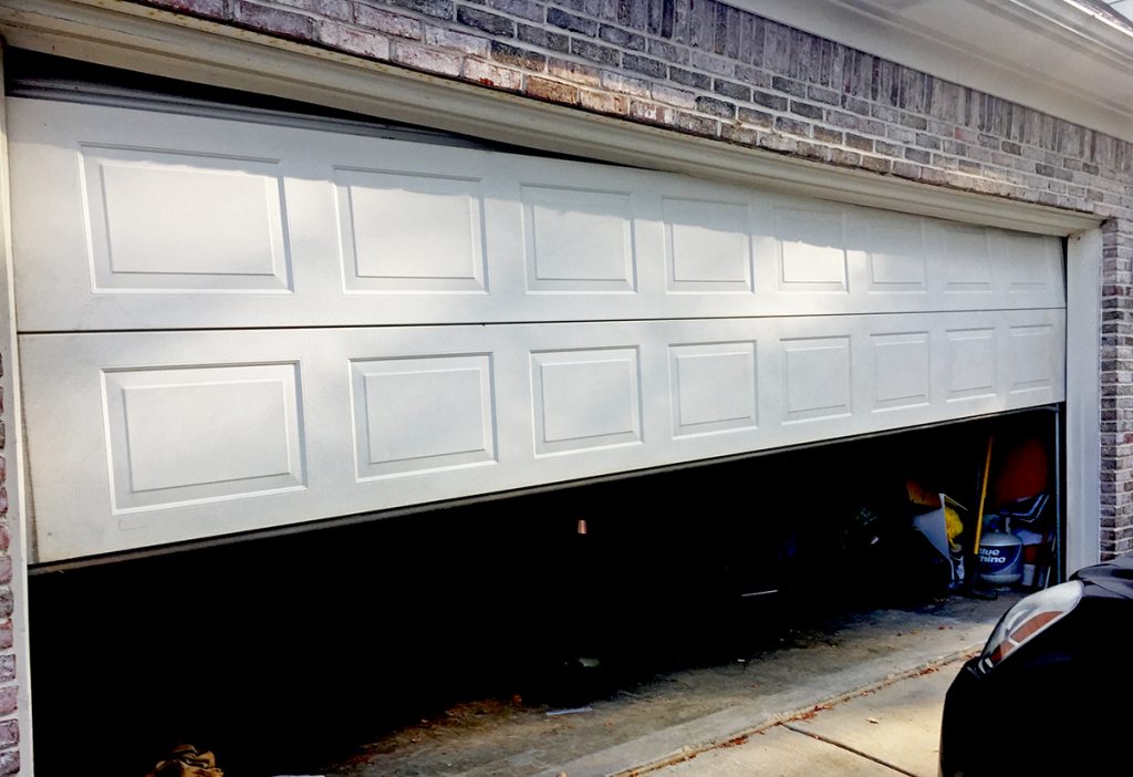 broken down garage door