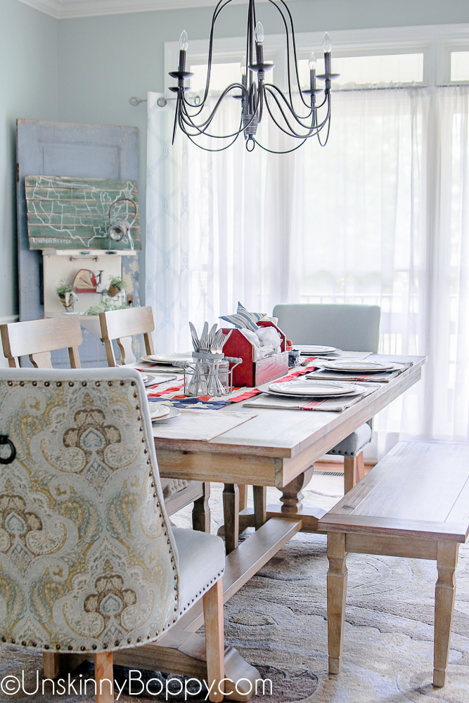 Decorating the new Dining Room Table for the 4th of July Beth Bryan