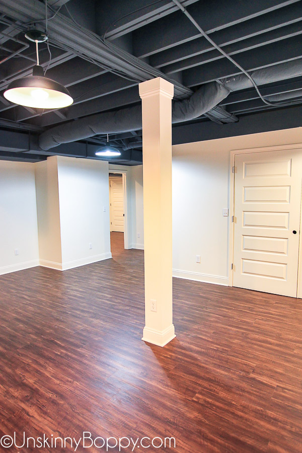 basement ceiling painted black