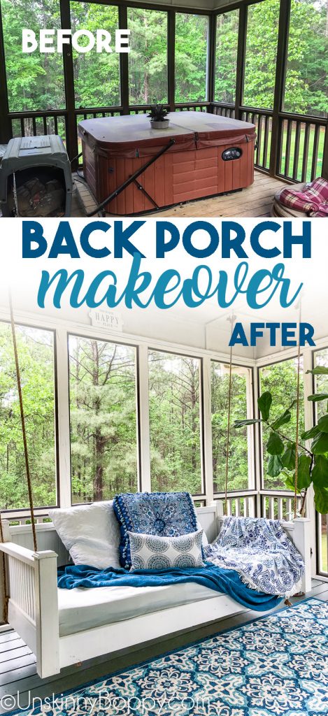 Back Porch Makeover before after