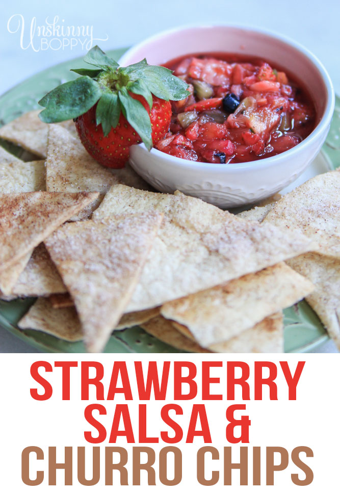 Cinnamon sugar chips with strawberry salsa