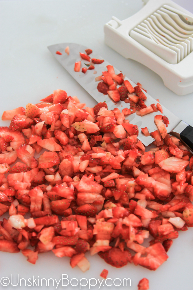 chopped strawberries