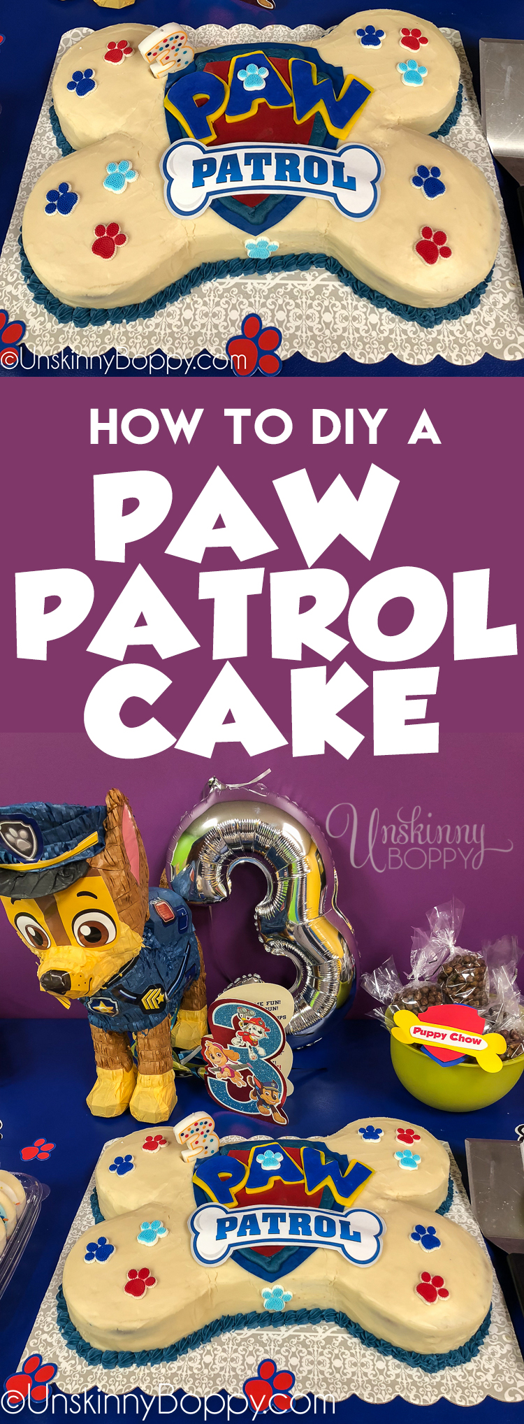 How to Bake a Paw Patrol Bone-Shaped Birthday - Beth Bryan