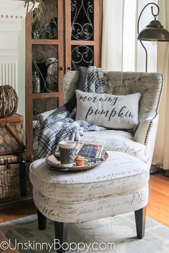 Morning Pumpkin Pillow with tea