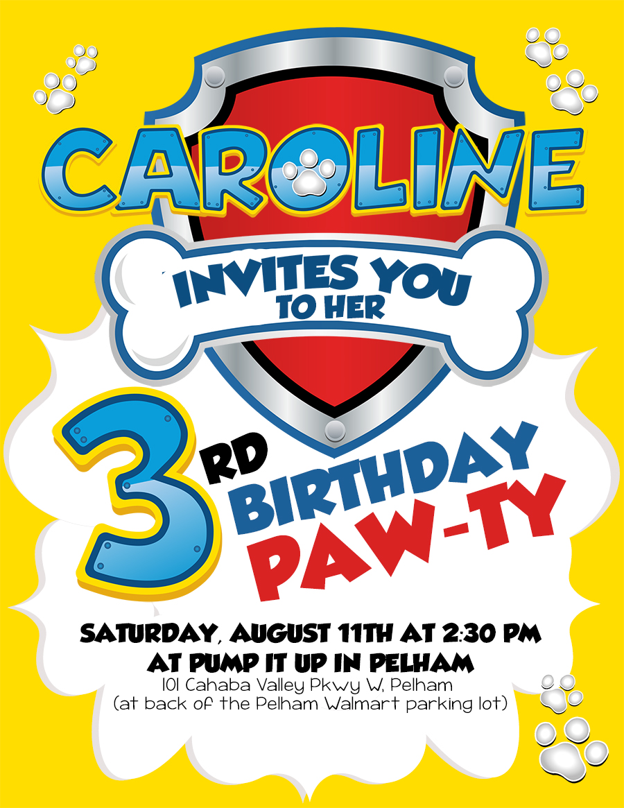 Paw Patrol birthday invite