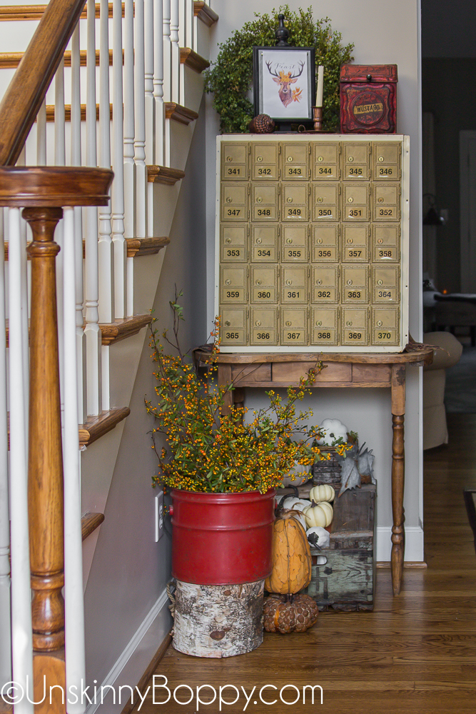 Vintage Post Office Boxes on a table