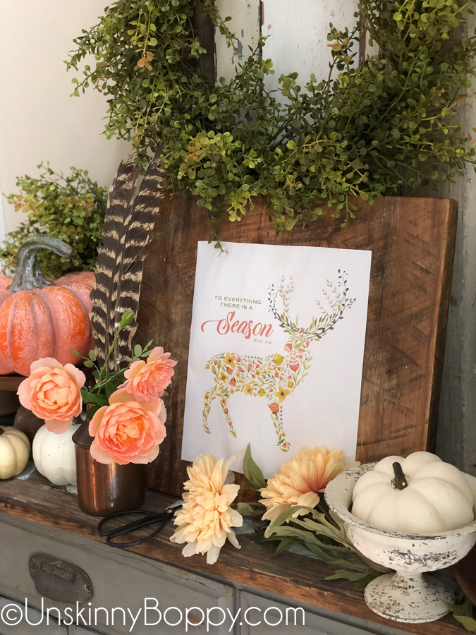 to everything there is a season free fall printable with pumpkins and roses