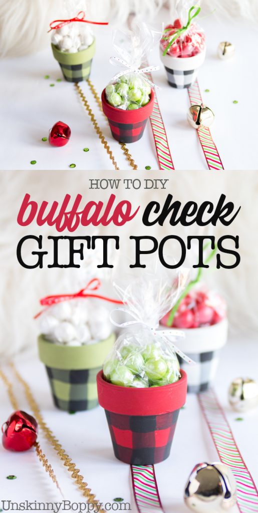 Buffalo check mini gift pots