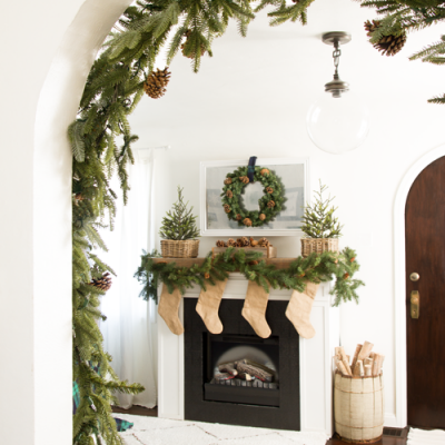 christmas garland on arched doorway