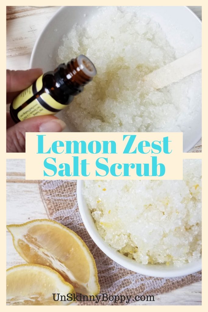 This Lemon Zest Salt Scrub is perfect for your at-home spa day! You'll love how simple and easy it is to create! 