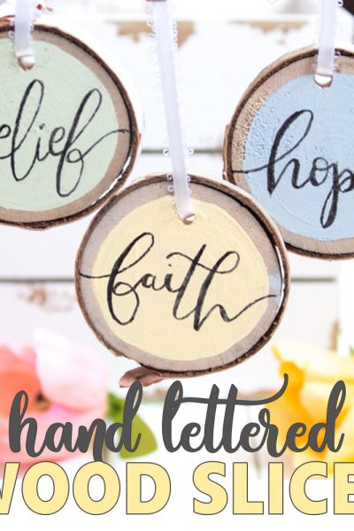 Hand lettered Easter ornaments