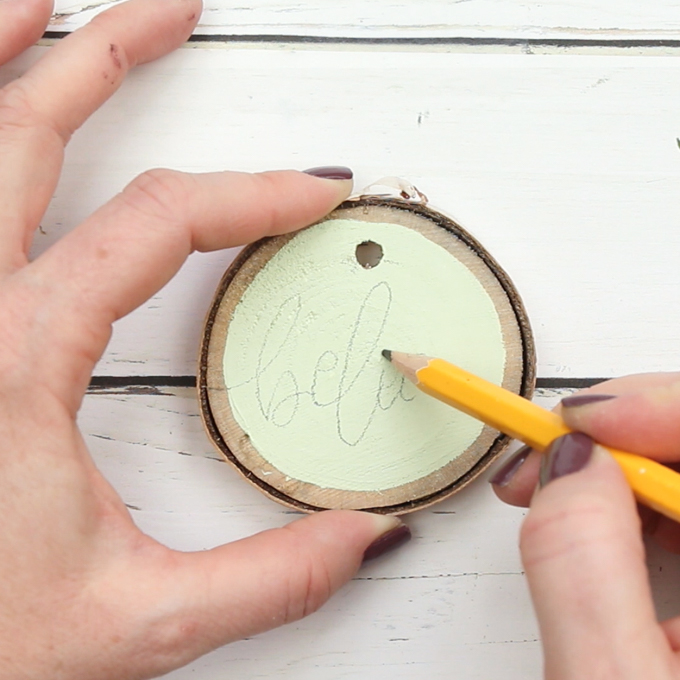 How to make Hand-Lettered Easter Wood Slice Ornaments - Beth Bryan