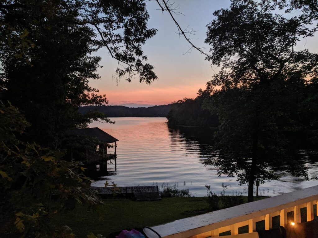 Sunset on lake mitchell