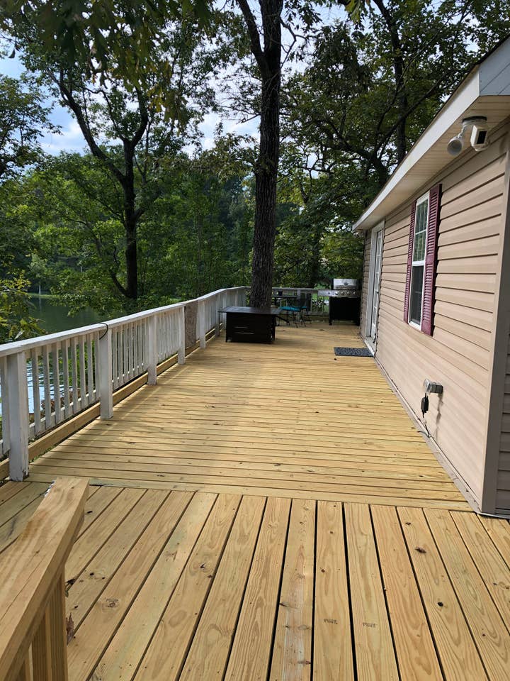 new deck at lake house