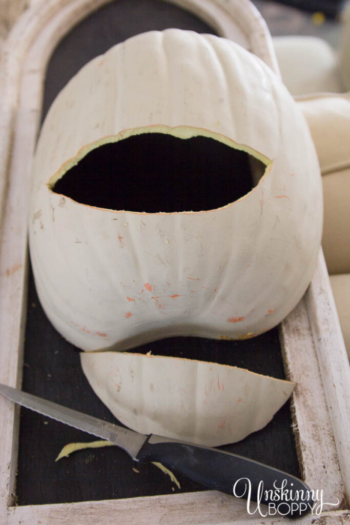 https://bethbryan.com/wp-content/uploads/2019/10/Faux-Pumpkin-turned-JackoLantern-Candy-Dispenser-2-683x1024.jpg