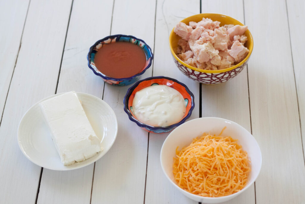 Crockpot Buffalo Chicken Dip ingredients