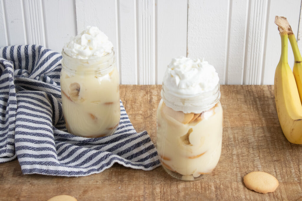 Banana Pudding recipe in a mason jar