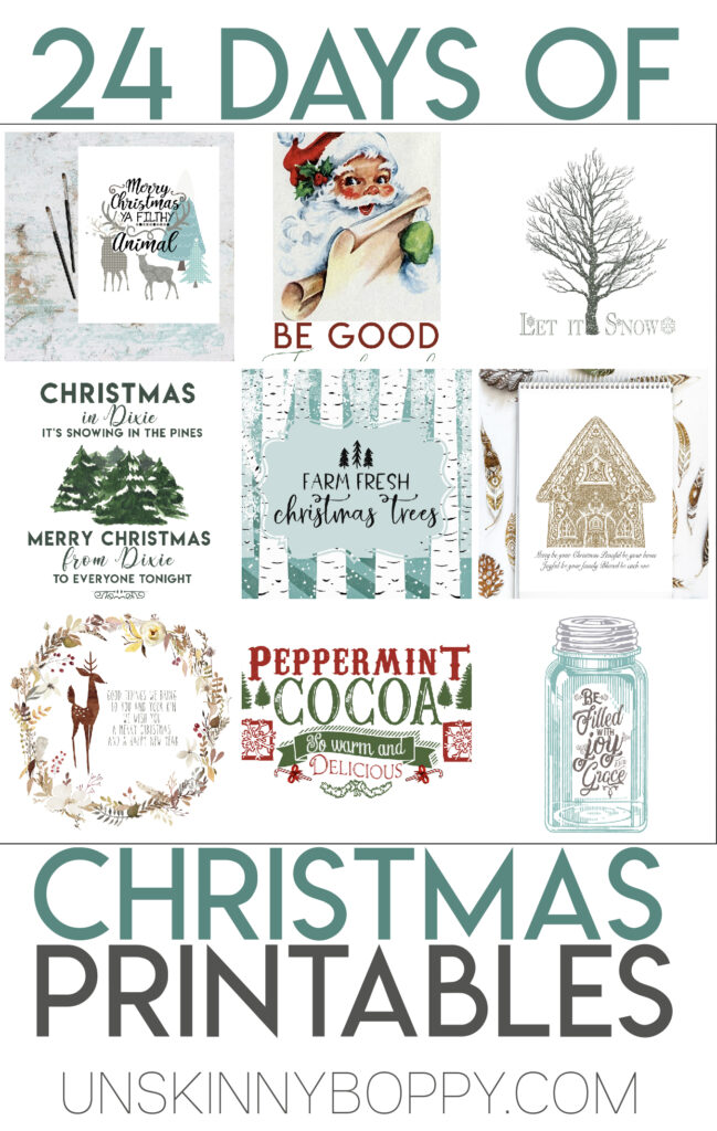 24 DAYS OF CHRISTMAS PRINTABLES