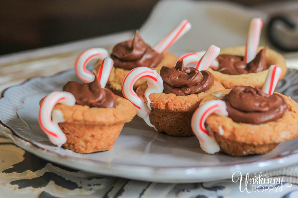 Hot Chocolate Cookies with candy cane cups