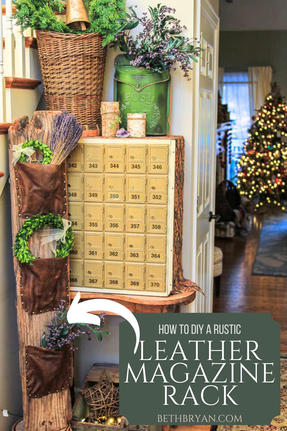 How to DIY a Rustic Leather Magazine Rack - Beth Bryan