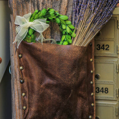 Lavender in a leather pouch