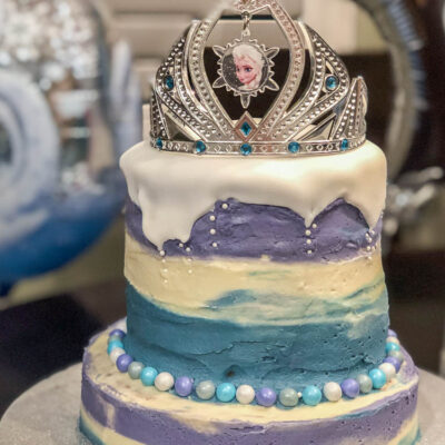 Simple Frozen Birthday Cake Elsa Crown