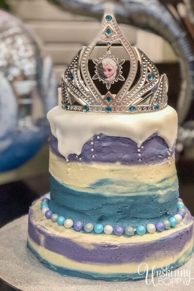 Simple Frozen Birthday Cake Elsa Crown