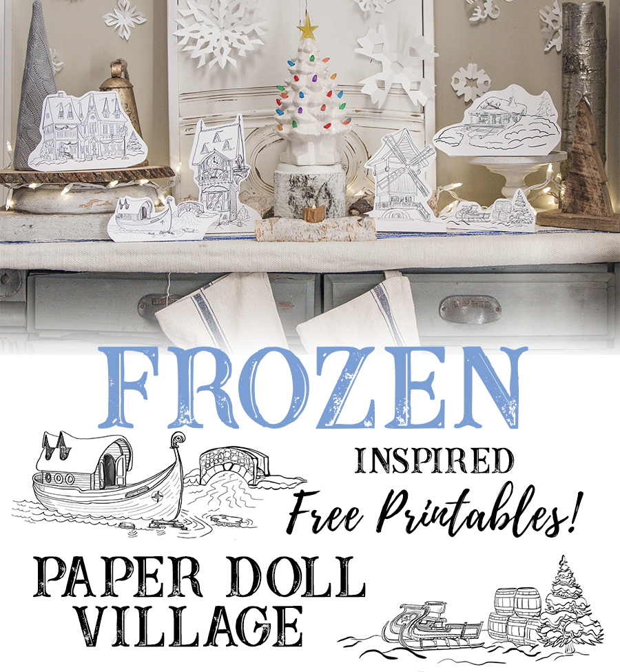 Frozen Inspired Free Printable Paper Doll Village Scenes from Arendelle