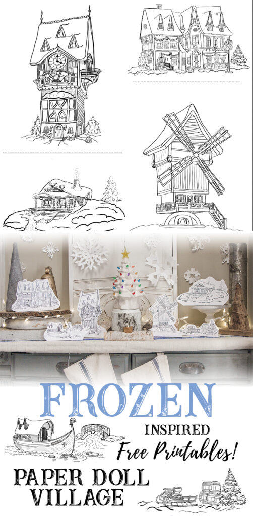 Frozen 2 Free Printable village scenes