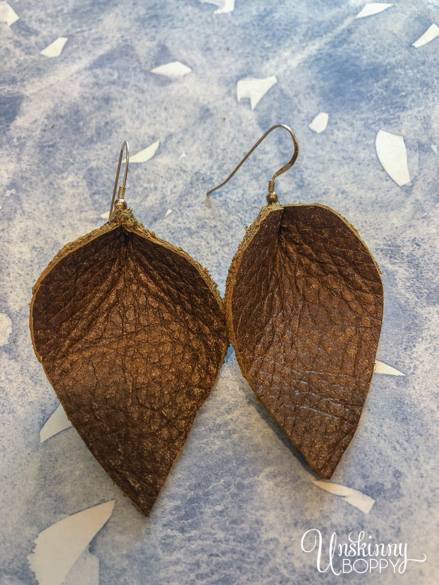 Sea Blue Leather Leaf Earrings Ft Laud 2  Lobe Dangle