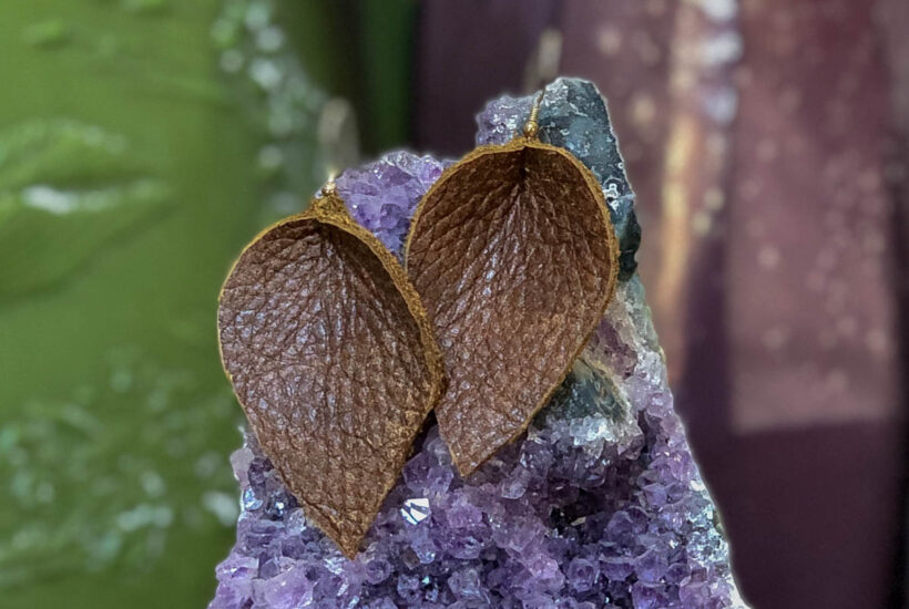 DIY Leather Leaf Earrings-9