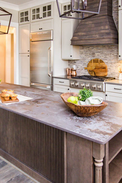 Amazing kitchen with dark wood island
