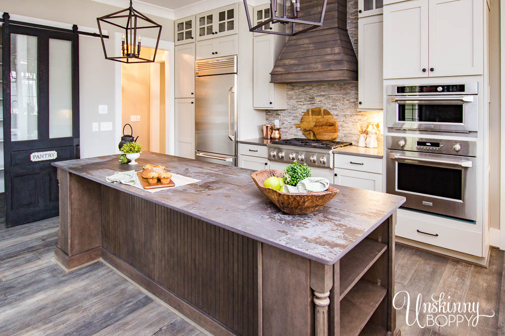 Amazing kitchen with dark wood island