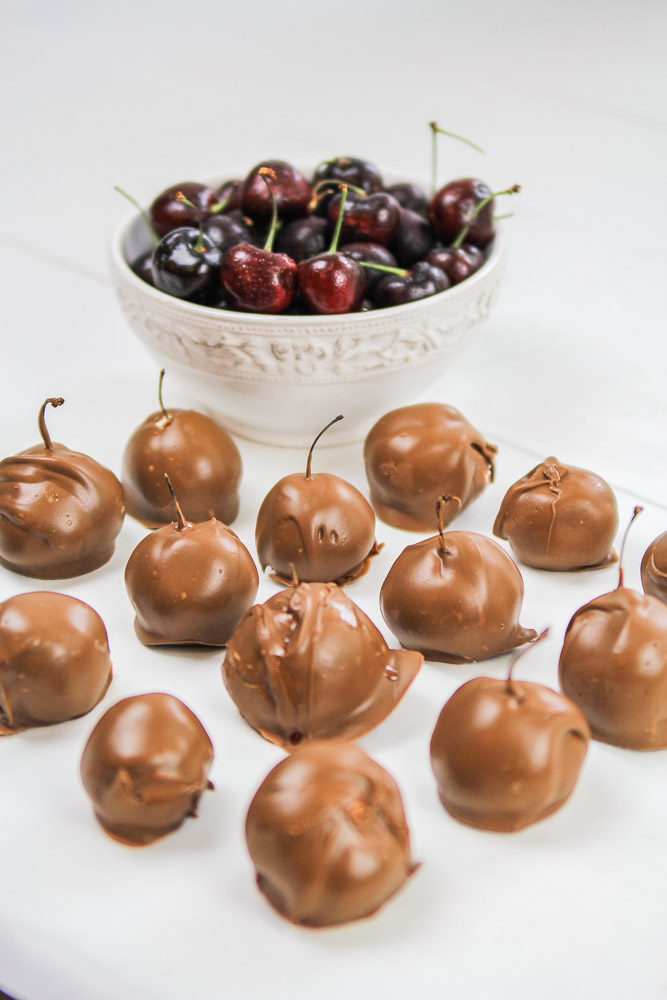 finished chocolate covered cherries