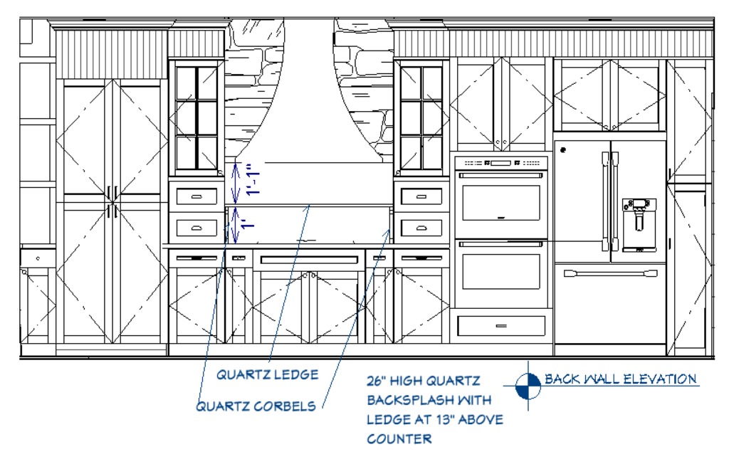 Bryan Kitchen Back Wall Elevation